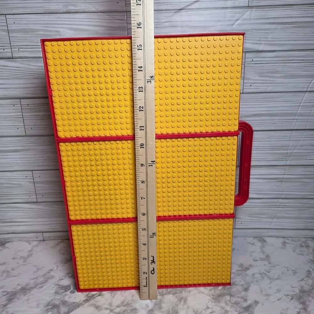 Lego Rare 1989 Vintage Red and Yellow 3 Compartment Storage Case w/ Sliding Lids